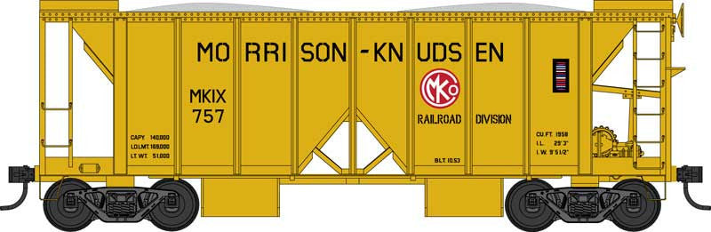 Bowser RTR HO 43677 70 Ton Ballast Car with Side Chutes Morrison Knudsen MKIX #779