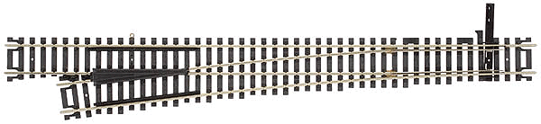 Atlas HO 285 Code 100 Nickel-Silver Rail Black Ties Custom-Line Mark IV Turnout No. 8 Left Hand - 1 Piece
