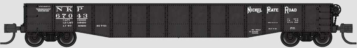 Bluford Shops N 52050 52'6" 15-Panel Mill Gondola Lightly Dented Nickel Plate Road NKP #67043