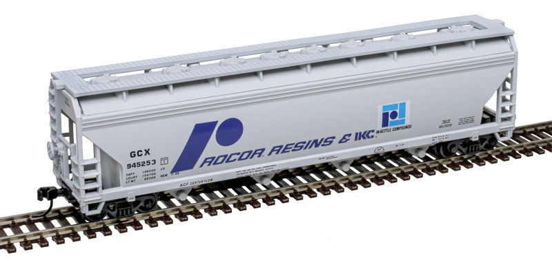 Atlas Trainman N 50007117 ACF 5250 4-Bay Centerflow Covered Hopper Rocor Resins GCX #945253