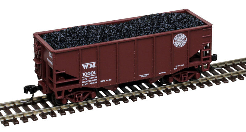 Atlas Master N 50007227 55 Ton Fishbelly Coal Hopper Western Maryland WM 3-Pack