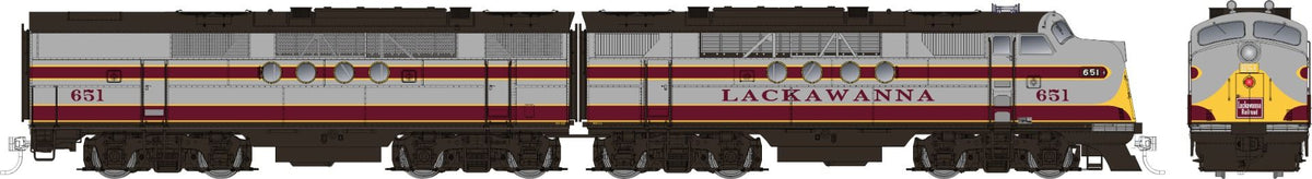 Rapido Trains Inc HO 53019 DCC Ready EMD FT A+B Locomotive Set Lackawanna Grey & Maroon DL&W #653A + 653B