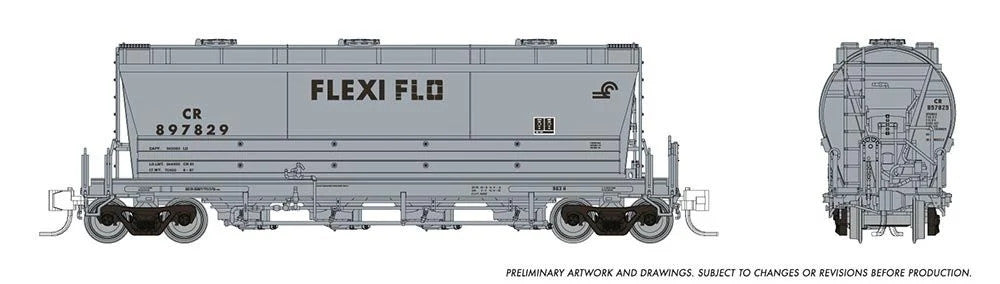 Rapido Trains Inc N 533006-897848 ACF PD3500 Flexi Flo Covered Hopper 'Late' Conrail 'Flexi Flo Hopper Repaint' CR #897848