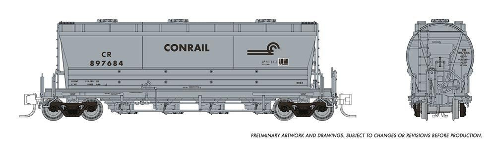 Rapido Trains Inc N 533008-897684 ACF PD3500 Flexi Flo Covered Hopper 'Late' Conrail 'Repaint' CR #897684