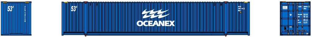 Jacksonville Terminal Company N 535010 53' High Cube Container OCEANEX 2-Pack