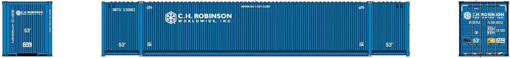 Jacksonville Terminal Company N 537102 53' High Cube Corrugated Side Containers CH Robinson 'Worldwide' logo 2-Pack
