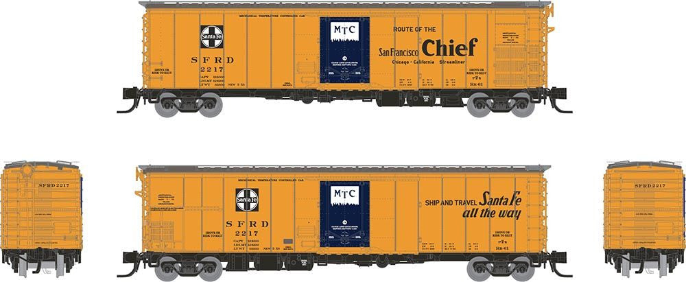 Rapido Trains Inc N 561009 Santa Fe Class RR-61 Mechanical Reefer 'San Francisco Chief' Slogan SFRD 4-Pack