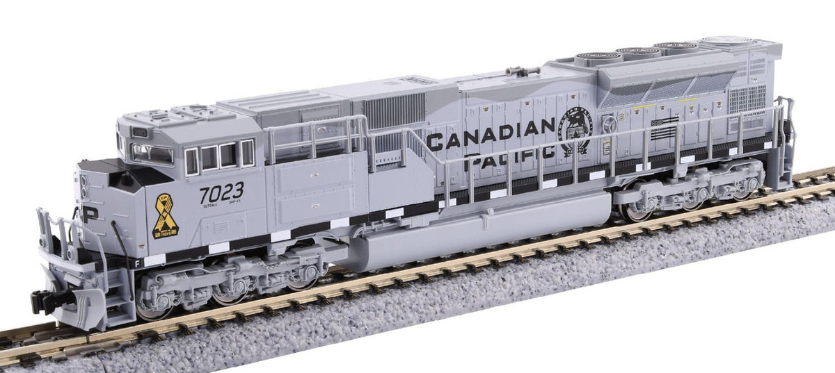 Kato N 176-8544-LS-DMW with DCC/ESU LokSound V5 EMD SD70ACU Locomotive Canadian Pacific #7023 'Military Heritage Two-Tone Grey'