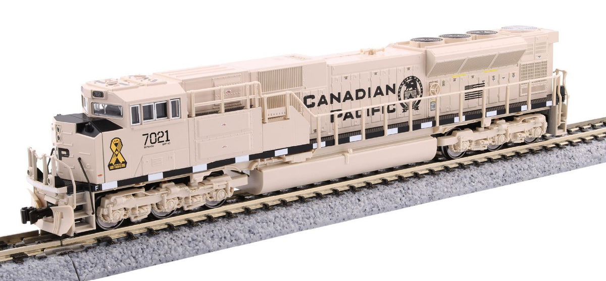 Kato N 176-8542-LS-DMW with DCC/ESU LokSound V5 EMD SD70ACU Locomotive Canadian Pacific #7021 'Military Heritage Desert Tan'