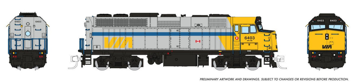 Rapido Trains Inc N 580011 DCC Ready F40PH-2D Locomotive VIA Rail 'Original Scheme' VIA #6410