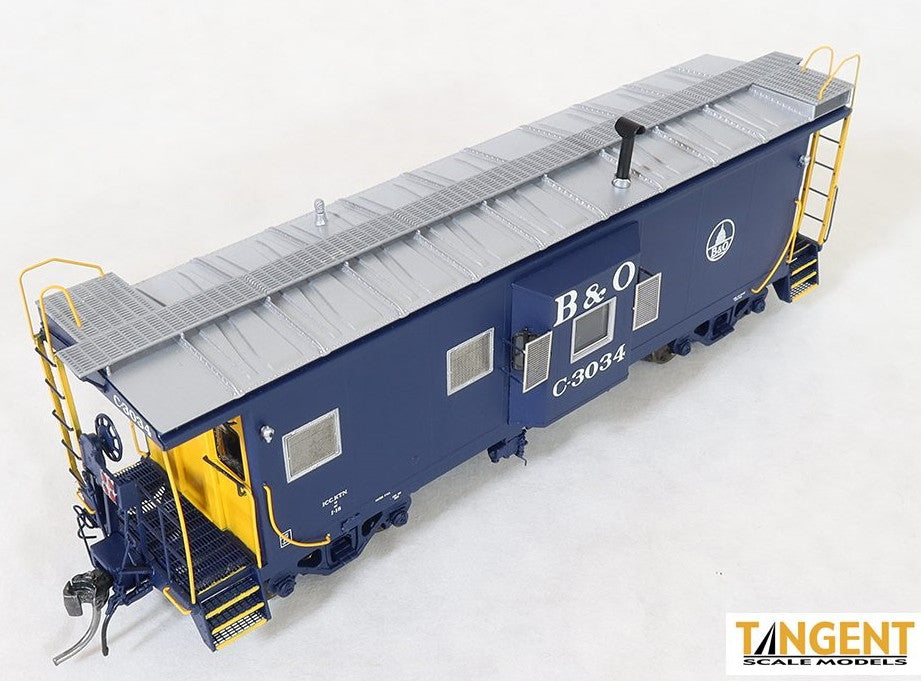 Tangent Scale Models HO 60021-04 International Car Company B&O Class I-18 Steel Bay Window Caboose Baltimore & Ohio 'Original Blue 1965 w/ Screens' B&O #C-3034