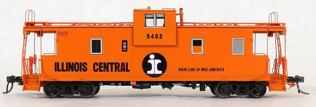 Tangent Scale Models HO 60210-03 IC Centralia Shops Steel Wide-Vision Caboose Illinois Central 'Original Orange Split Rail 1970' IC #9467