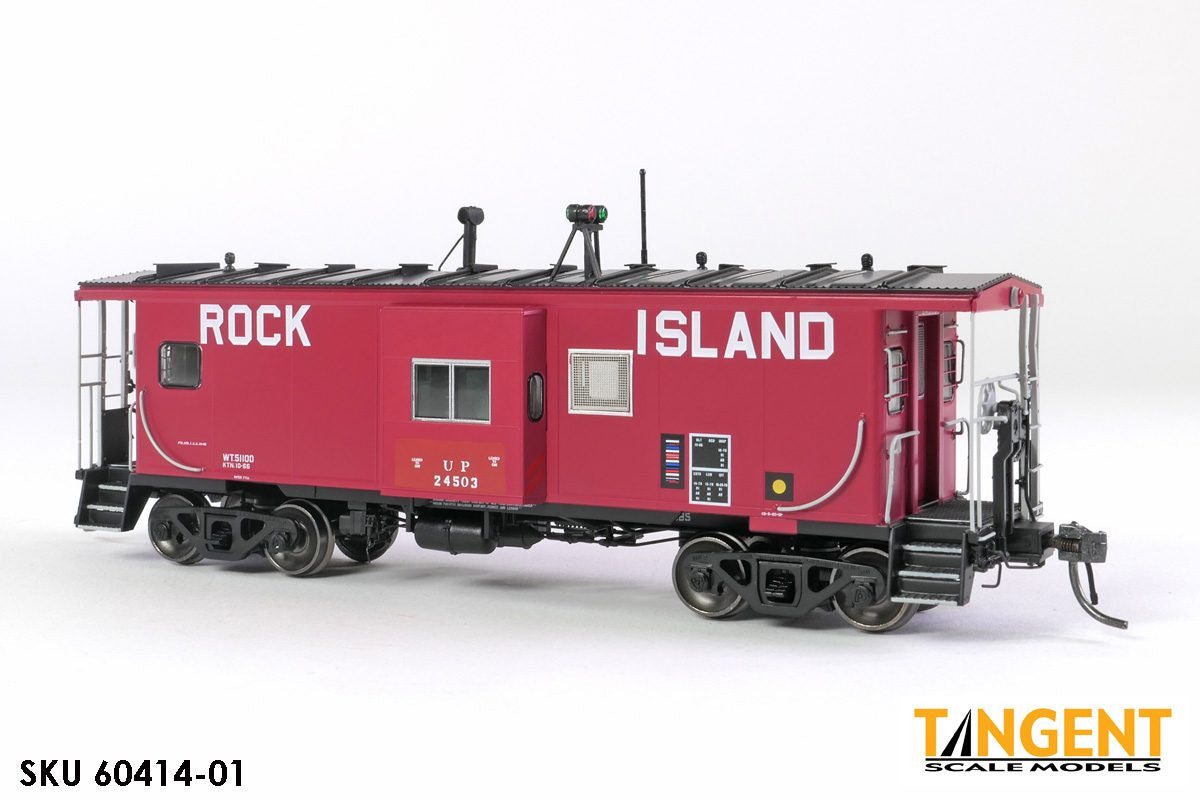 Tangent Scale Models HO 60414-01 ICC Bay Window Caboose Chicago & Northwestern Lease 1980+ w/ FRA Red Light UP #24503