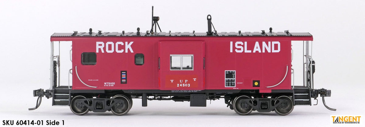 Tangent Scale Models HO 60414-01 ICC Bay Window Caboose Chicago & Northwestern Lease 1980+ w/ FRA Red Light UP #24503