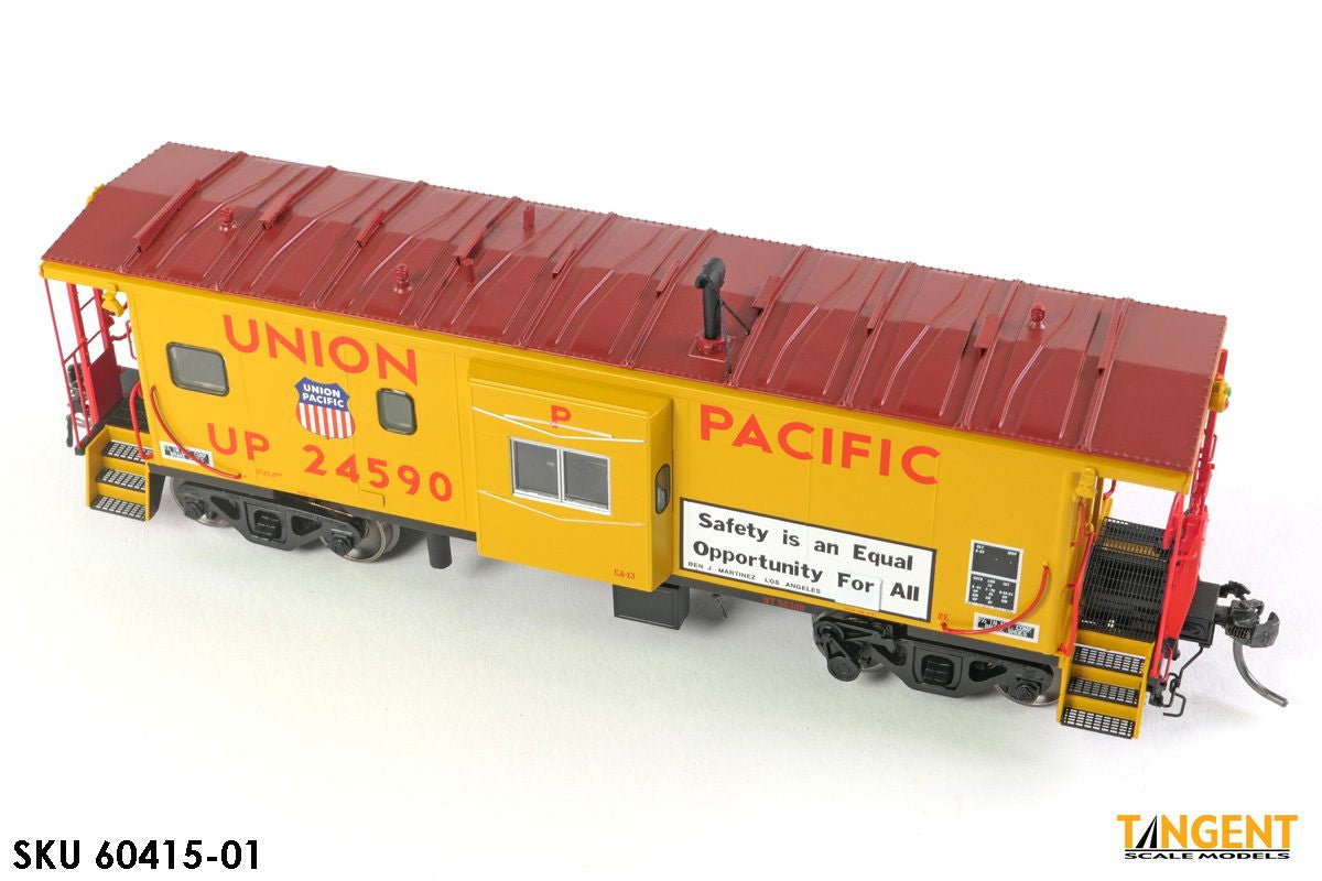 Tangent Scale Models HO 60415-01 ICC Bay Window Caboose Union Pacific 1981+ 'Equal Opportunity for All' w/ Red-Green Lights UP #24590