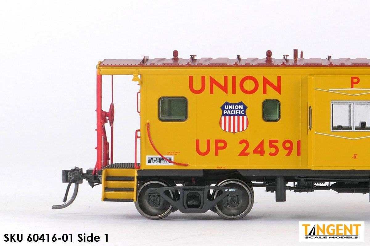 Tangent Scale Models HO 60416-01 ICC Bay Window Caboose Union Pacific 1981+ 'We Work for You' w/ Red-Green Lights UP #24591