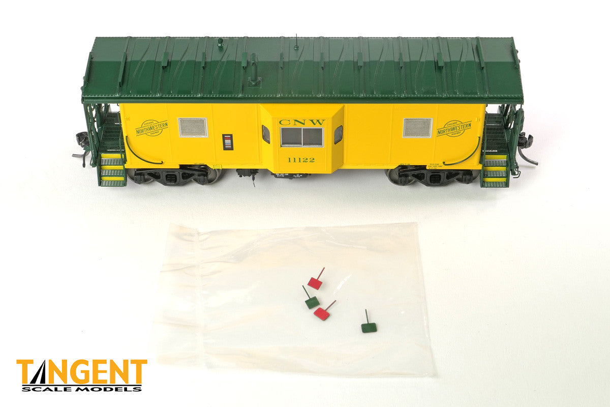 Tangent Scale Models HO 60521-01 ICC CNW Bay Window Caboose Chicago & Northwestern 'Yellow Repaint 1970+' CNW #11105