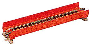 Kato N 20-450 Unitrack Single Track Plate Girder Bridge Red 186mm 7-5/16