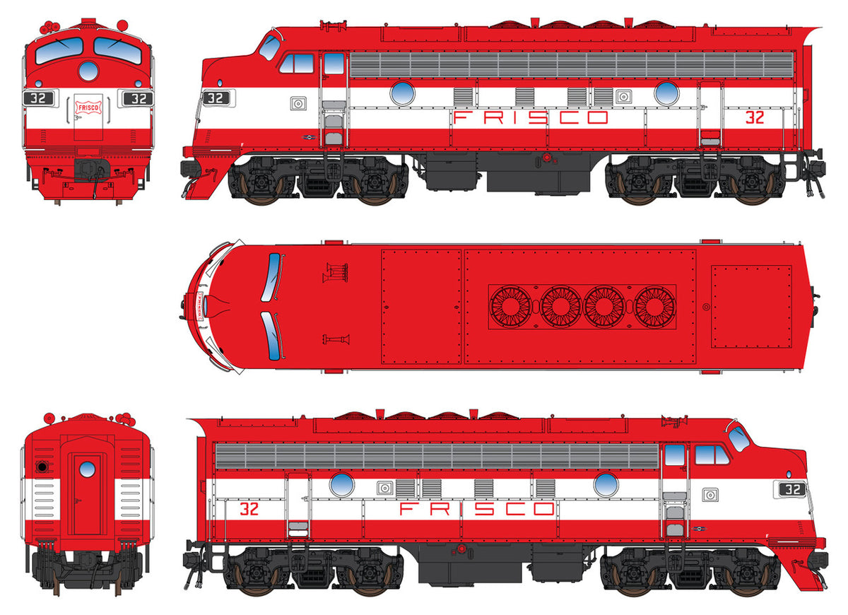 Intermountain N 69264S-02 DCC/ESU LokSound 5 Equipped EMD F7A Locomotive Frisco 'Orange & White' #32