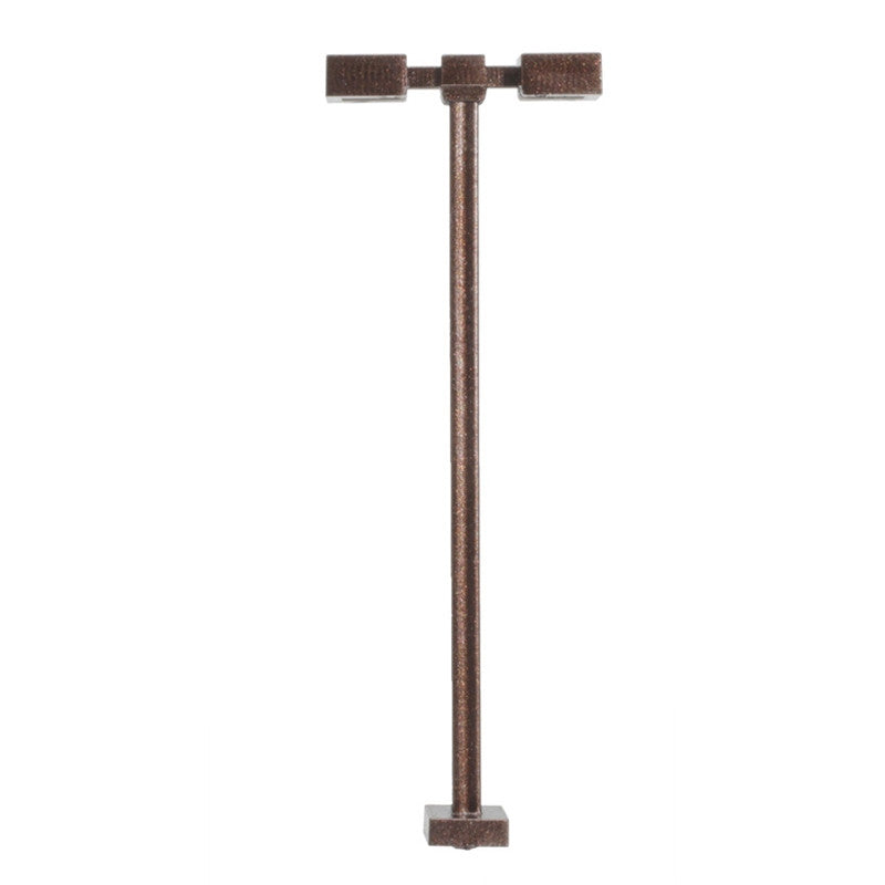 Atlas HO 70000210 Light Fixture Double-Arm Square Bronze Color Cool White LED 15 Scale Feet Tall 3-Pack