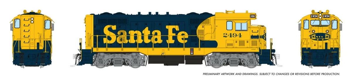 Rapido Trains Inc HO 70610 DCC/ESU LokSound V5 Equipped Santa Fe CF7 Locomotive w/Round Cab AT&SF 'Yellow Warbonnet' #2519