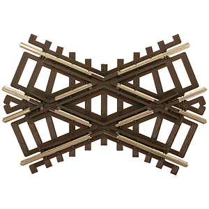 Atlas HO 575 Code 83 Snap Track Nickel-Silver Rail Brown Ties Crossing 45 Degrees - 1-Piece