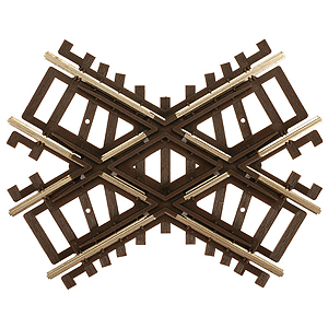 Atlas HO 576 Code 83 Snap Track Nickel-Silver Rail Brown Ties Crossing 60 Degrees - 1-Piece