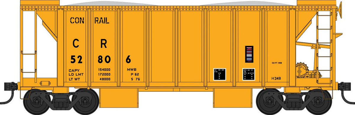 Bowser RTR HO 43661 70 Ton Ballast Car with Side Chutes Conrail CR #52804