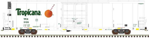 **Complete 13 Car Set** Atlas Master N TrinityRail 64' Modern Reefer Box Car Tropicana 'Straw in Orange Logo' TPIX - ALL 12#'s + 1# Naked Juice