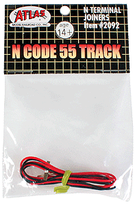 Atlas N 2092 Code 55 Track Accessories Terminal Rail Joiners - 1 Pair