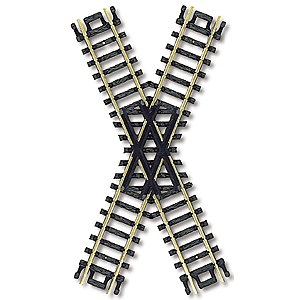 Atlas N 2567 Code 80 Track with Nickel Silver Rail & Black Ties - 45 Degree Crossing