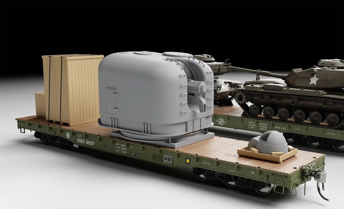 Rapido Trains Inc HO 805001 MK-42 5 Inch Naval Turret Flatcar Load Grey