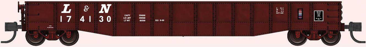 Bluford Shops N 52134 52'6" 15-Panel Mill Gondola Medium Dented Louisville & Nashville L&N #174130