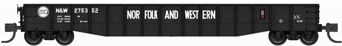 Bluford Shops N 52150 52'6" 15-Panel Mill Gondola Lightly Dented Norfolk & Western N&W #275352