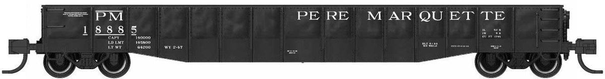 Bluford Shops N 52165 52'6" 15-Panel Mill Gondola Medium Dented Pere Marquette PM #18901