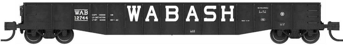 Bluford Shops N 52185 52'6" 15-Panel Mill Gondola Medium Dented Wabash WAB #12720