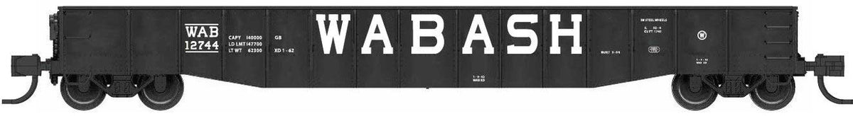 Bluford Shops N 52187 52'6" 15-Panel Mill Gondola Heavily Dented Wabash WAB #12657