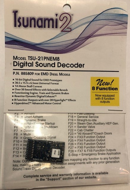 SoundTraxx Tsunami2 885809 TSU-21PNEM8 EMD Diesel DCC Sound