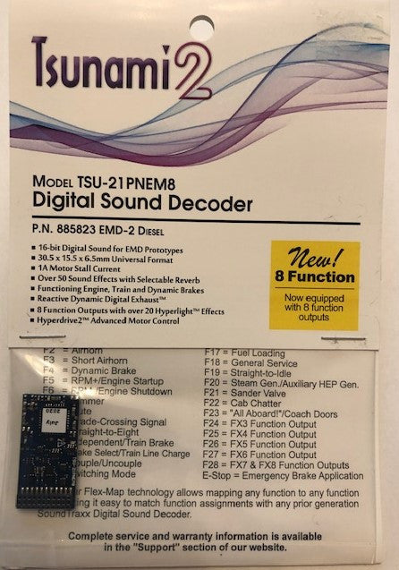 SoundTraxx Tsunami2 885823 TSU-21PNEM8 EMD-2 Diesel DCC Sound