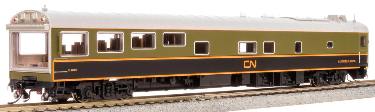 Broadway Limited Imports HO 9160 Canadian National Track Inspection Car IC #800653 'Sandford Fleming' Green/Black/Yellow Scheme