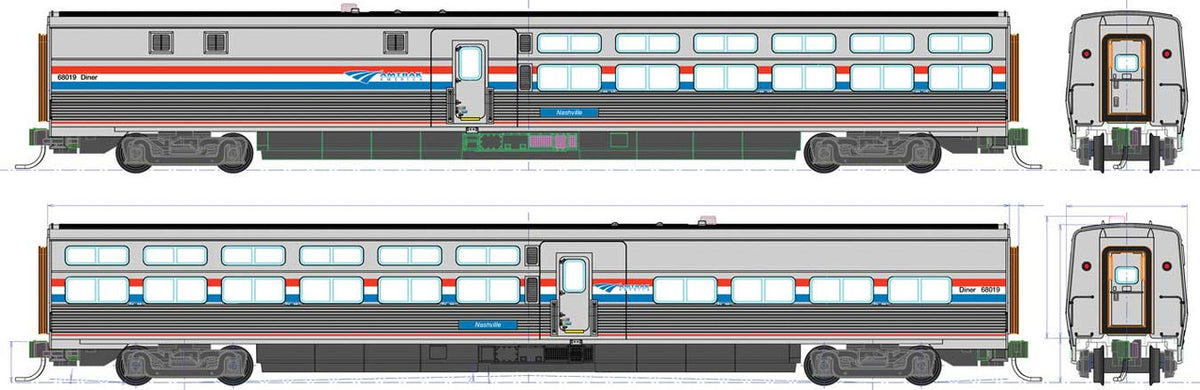 Kato HO 35-6232 Amtrak Viewliner II Diner 'Phase III' Scheme AMTK #68019 'Nashville'