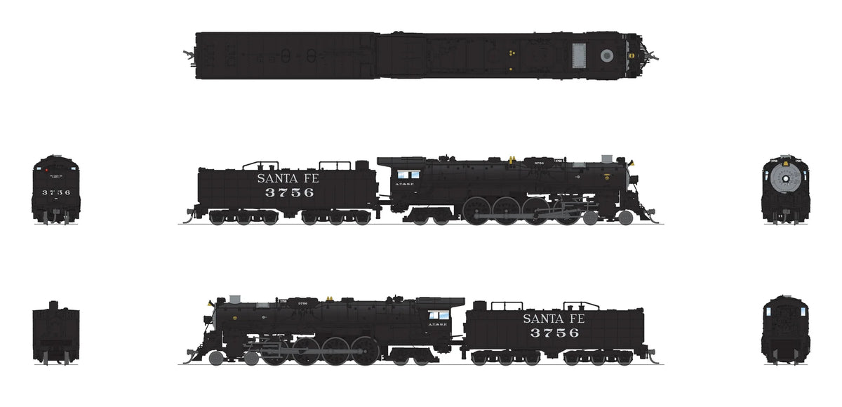 Broadway Limited Imports N 9405 ATSF 4-8-4 Locomotive Paragon4 Sound/DC/DCC Smoke Santa Fe #3761 "In Service"