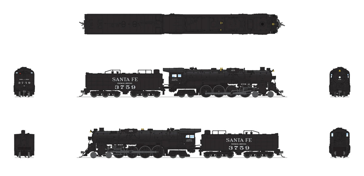 Broadway Limited Imports N 9404 ATSF 4-8-4 Locomotive Paragon4 Sound/DC/DCC Smoke Santa Fe #3759 "As Appears Today"