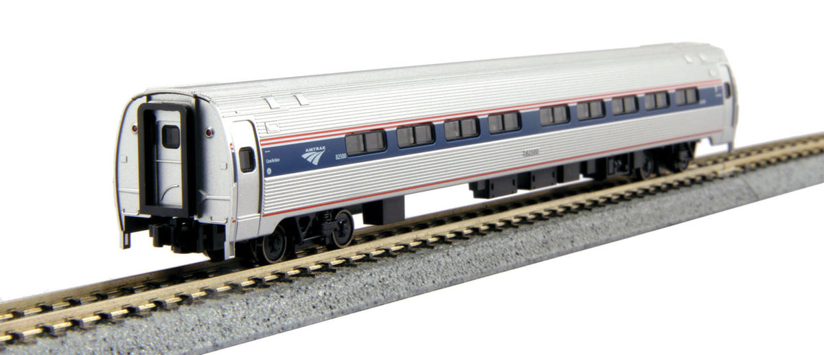 Kato N 106-8002 Budd Amfleet I Set A Coach Amtrak Phase VI 'Travelscape Logo' - 2-Car Set