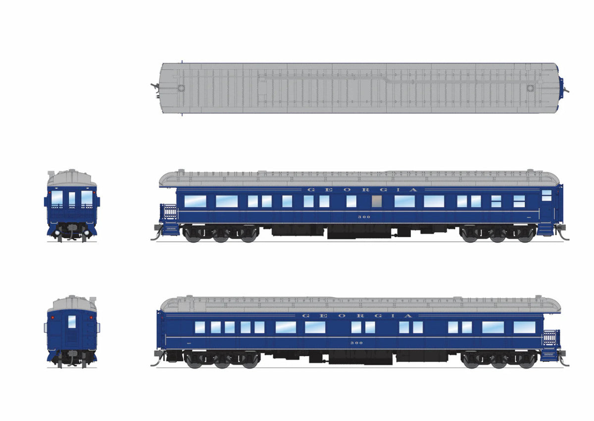 Broadway Limited Imports HO 9730 Georgia #300 Business Car Blue & Gray 'Modern Appearance'