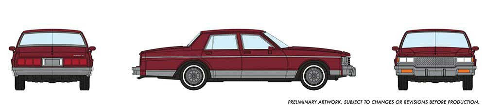 Rapido Trains Inc HO 800001 1980-1985 Chevrolet Caprice Sedan - Dark Red