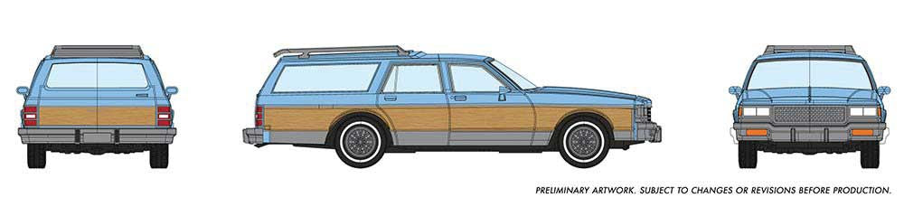 Rapido Trains Inc HO 800005 1980-1985 Chevrolet Caprice Station Wagon - Baby Blue 'Woody'