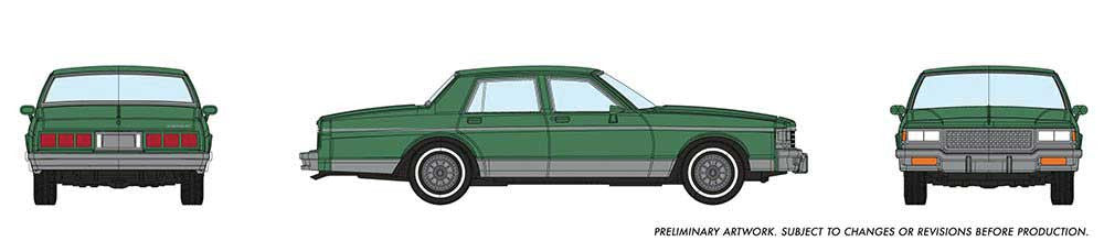 Rapido Trains Inc HO 800002 1980-1985 Chevrolet Caprice Sedan - Green