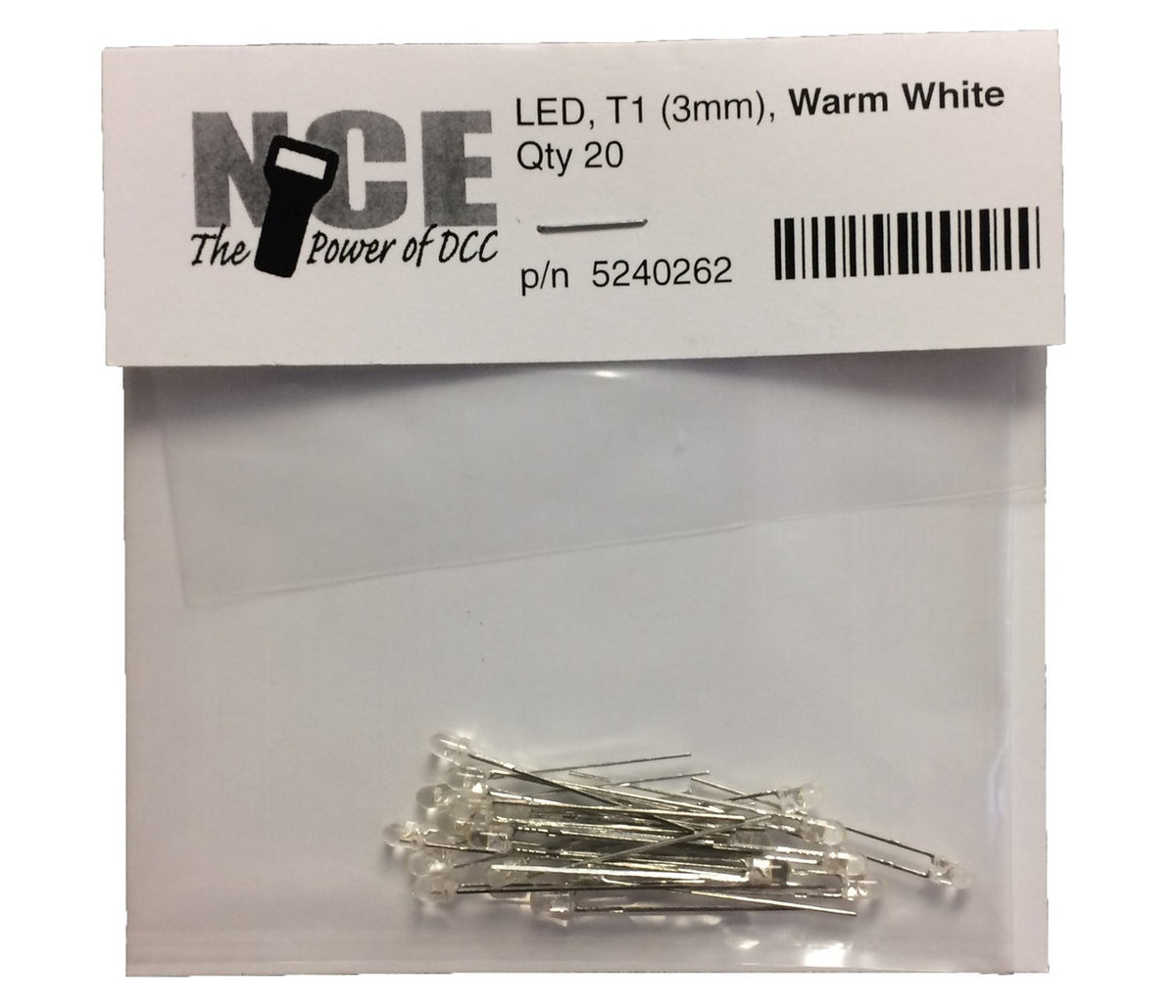 NCE DCC 5240262 3mm Warm White LEDs - 20 Pack