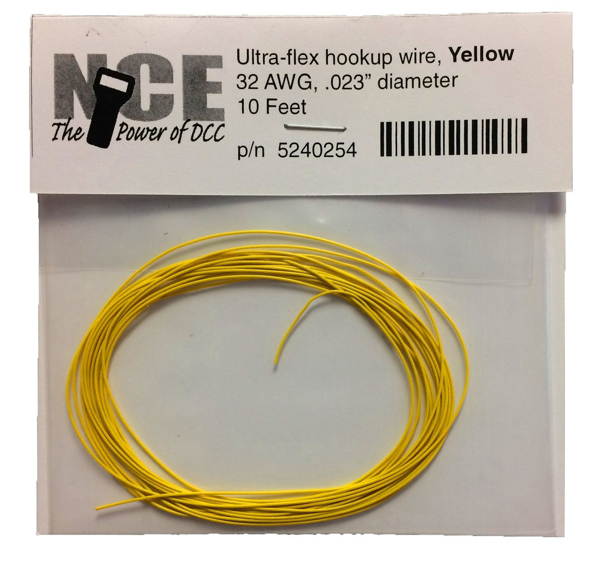 NCE DCC 5240254 10' of 32 Gauge Wire, Yellow